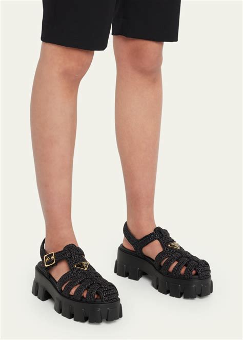 prada raffia fisherman sandals|Prada fisherman sandals.